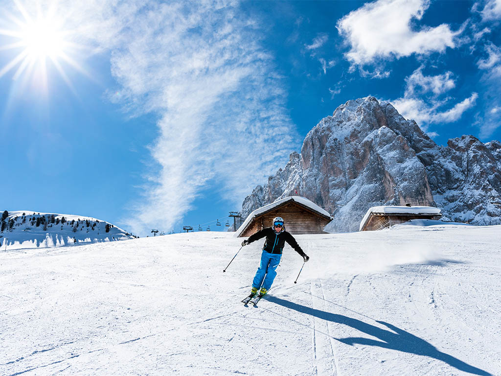 Skiing in Val Gardena Dolomites